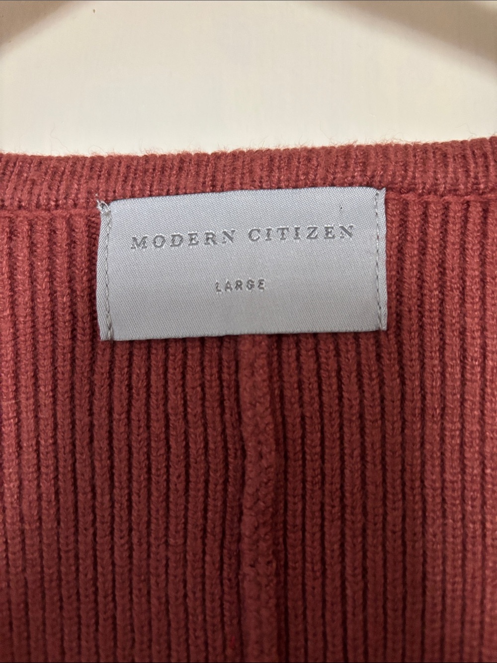 Modern Citizen Wrap-Front Ribbed Sweater - Rust - Picture 2 of 5